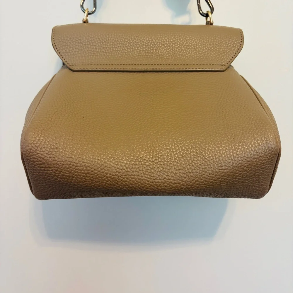 Angela Roi Pebbled Leather Clutch in Taupe